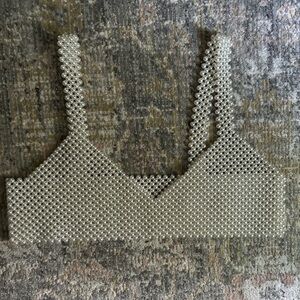 Pearl Beaded Crop Top